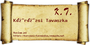 Körözsi Tavaszka névjegykártya